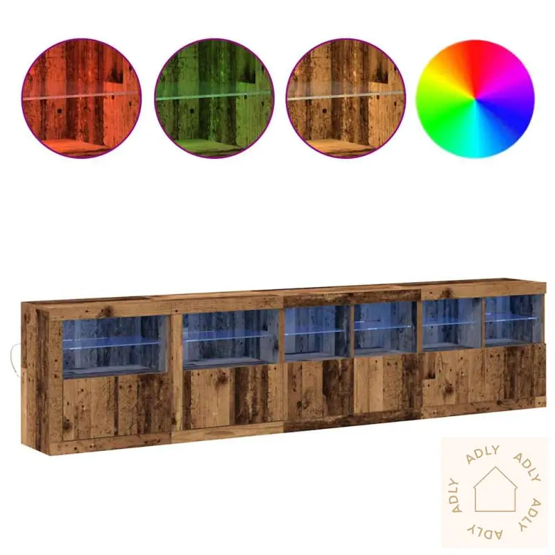 Sidetabell Med Led-Lamper Gamle Tre 283X37X67 Cm Ingeniørtre