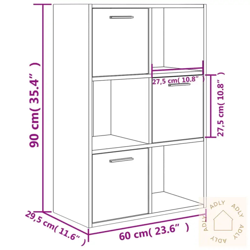 Oppbevaringsskap Betonggrå 60X29,5X90 Cm Konstruert Tre