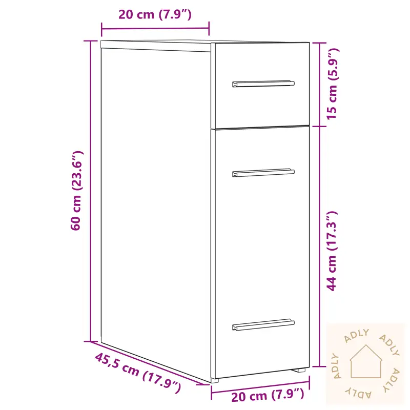 Apotekskap Artisan Eik 20X45,5X60 Cm Laget Av Tre