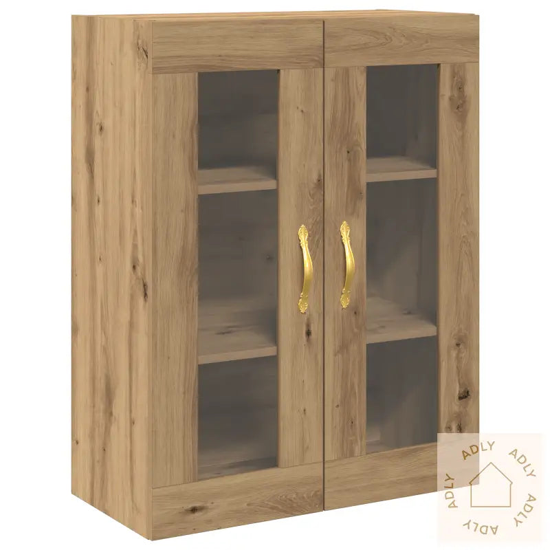 Vegghengt Skap Med Glassdører Artisanal Eik 69,5X34X90 Cm