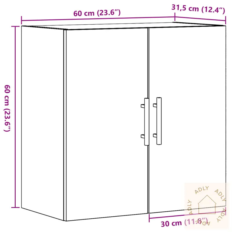Vegghengt Skap Artisan Eik 60X31,5X60 Cm Konstruert Tre