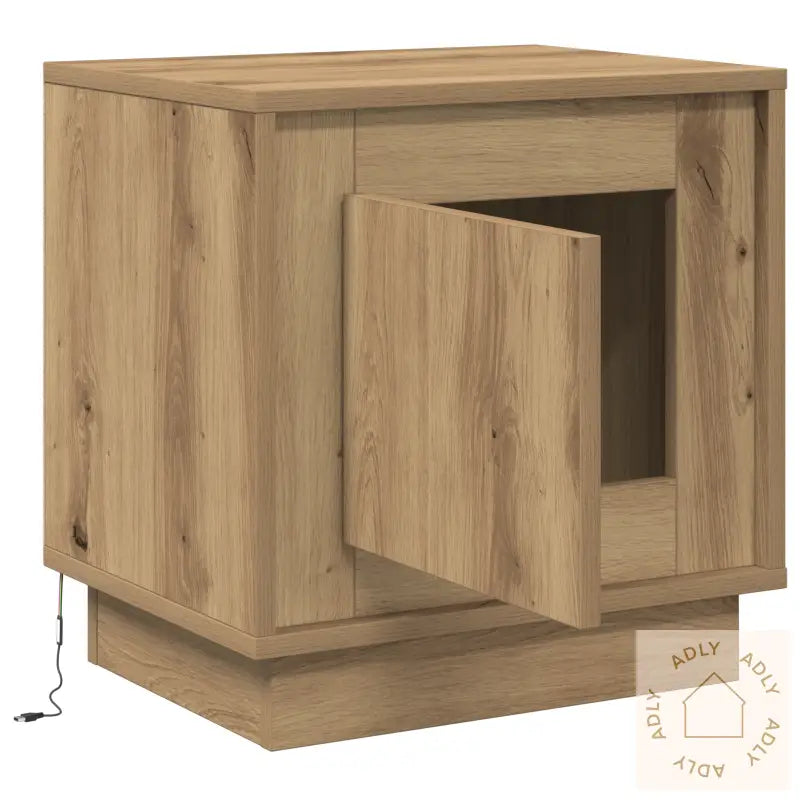 Nattbord Med Led-Lamper I Artisan Eik 44X34,5X45 Cm