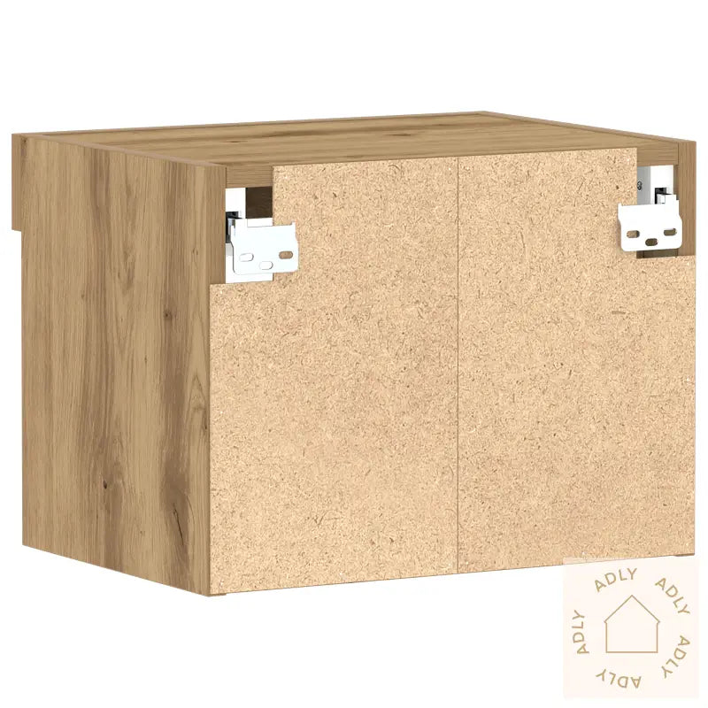 Veggskap Med Led-Lamper, Artisan Eik 40X30X30 Cm