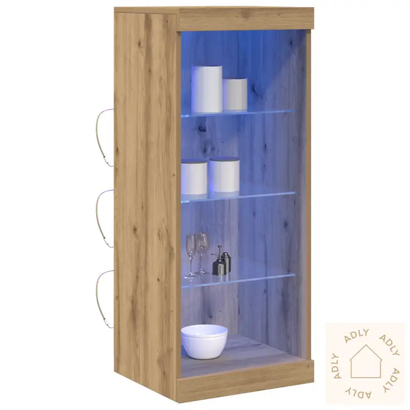 Sideboard Med Led-Belysning I Artisan Eik 41X37X100 Cm