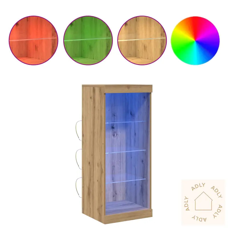 Sideboard Med Led-Belysning I Artisan Eik 41X37X100 Cm