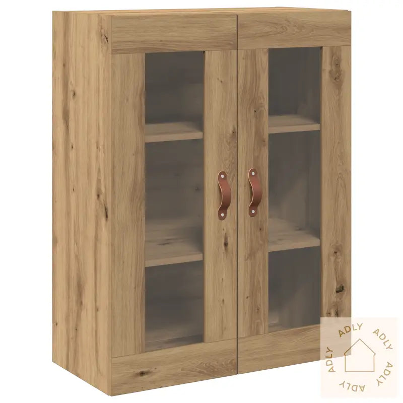 Vegghengt Skap Med Glassdører Artisan Eik 69,5X34X90 Cm