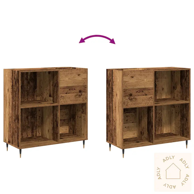 Record Cabinet Artisan Oak 84,5X38X89 Cm Konstruert Tre