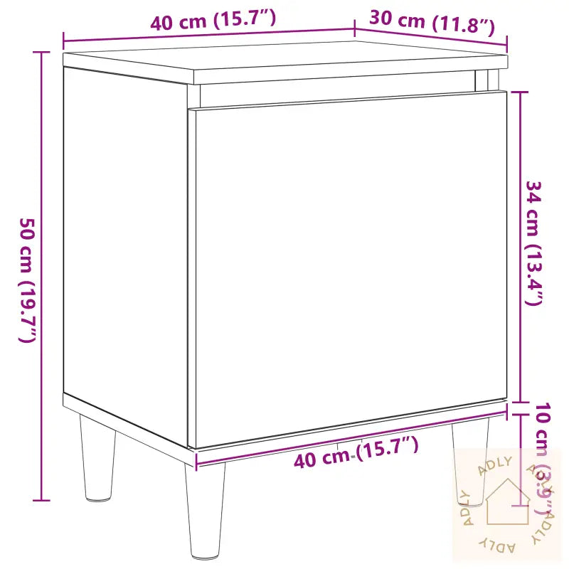 Artisan Oak Nattbord Artisan Eik Mdf 40 X 30 X 50 Cm Nattbord