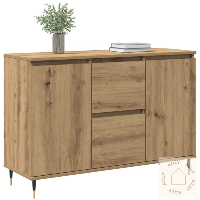 Sideboard Med Dører Og Skuffer I Artisan Eik 101,5X35X70 Cm
