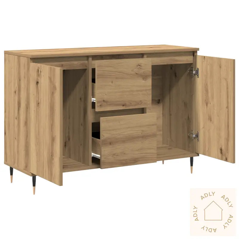 Sideboard Med Dører Og Skuffer I Artisan Eik 101,5X35X70 Cm
