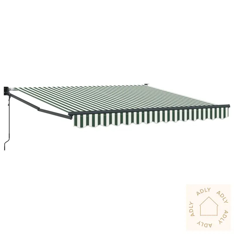 Automatisk Uttrekkbar Markise Grønn Og Hvit 350X250 Cm