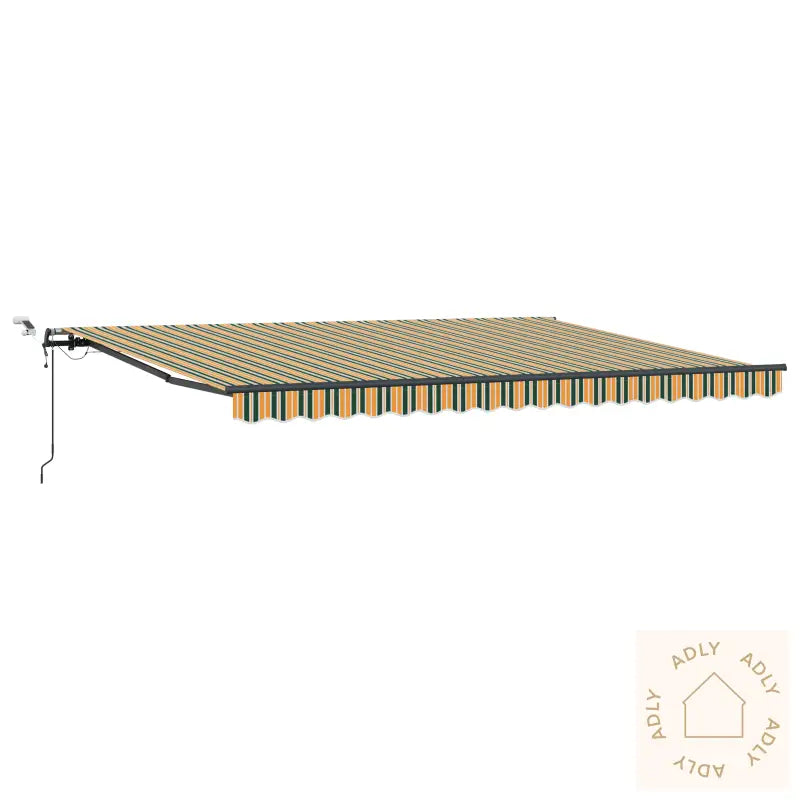 Automatisk Uttrekkbar Markise Med Led Grønn Og Gul 450X350 Cm