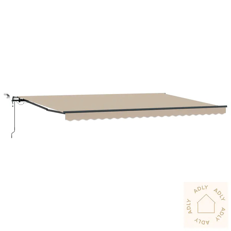 Automatisk Uttrekkbar Markise Med Led Beige 500X300 Cm