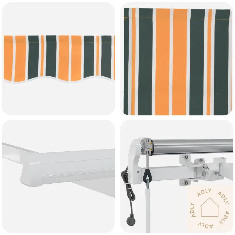 Automatisk Uttrekkbar Markise Grønn Og Gul 300X250 Cm