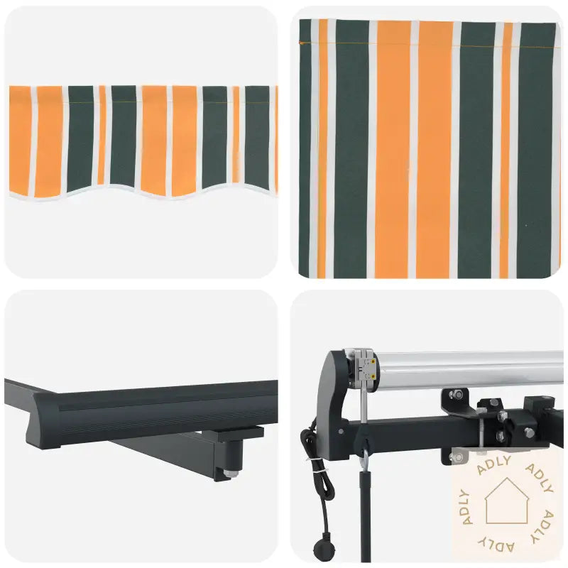 Automatisk Uttrekkbar Markise Grønn Og Gul 350X250 Cm