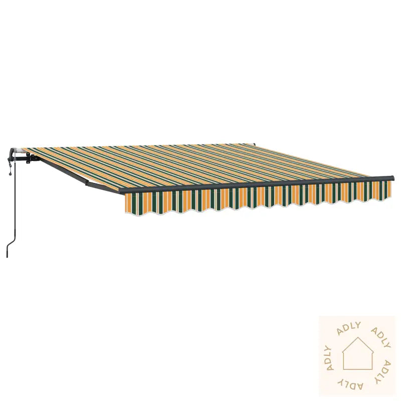Automatisk Uttrekkbar Markise Grønn Og Gul 350X250 Cm