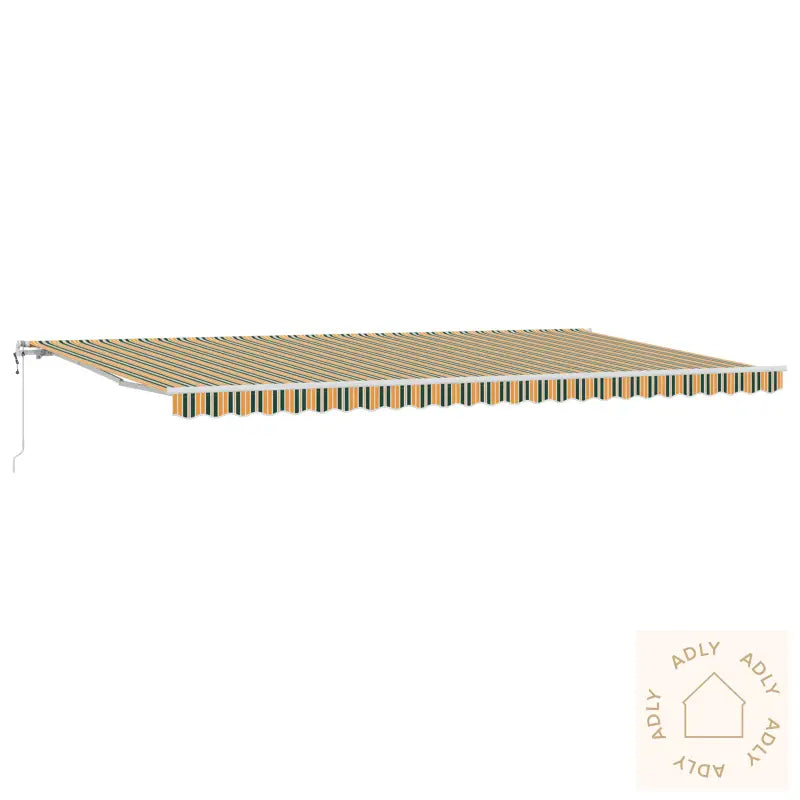 Automatisk Uttrekkbar Markise Grønn Og Gul 600X350 Cm