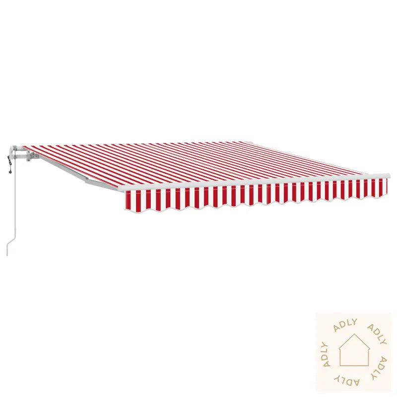 Automatisk Uttrekkbar Markise Rød Og Hvit Stripe 350X250 Cm