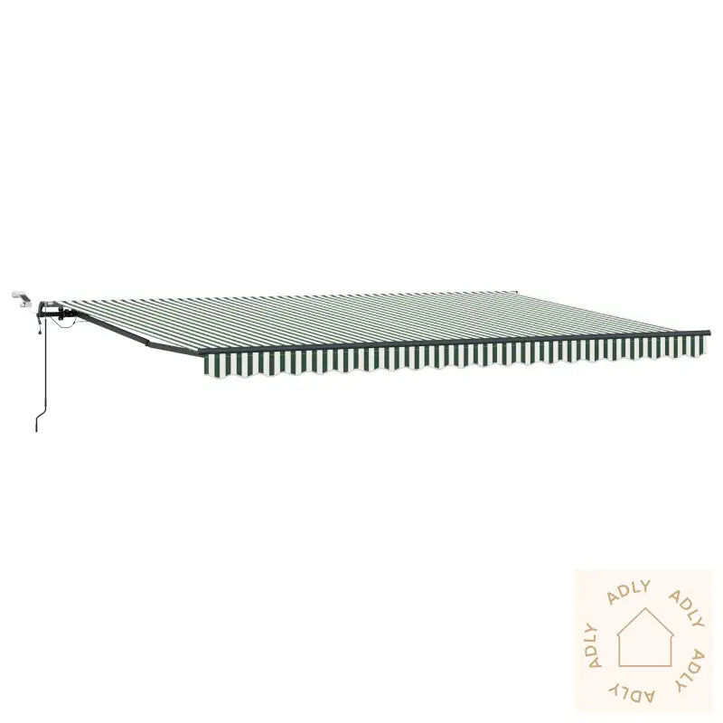 Automatisk Uttrekkbar Markise Med Led Grønn Og Hvit 500X350 Cm