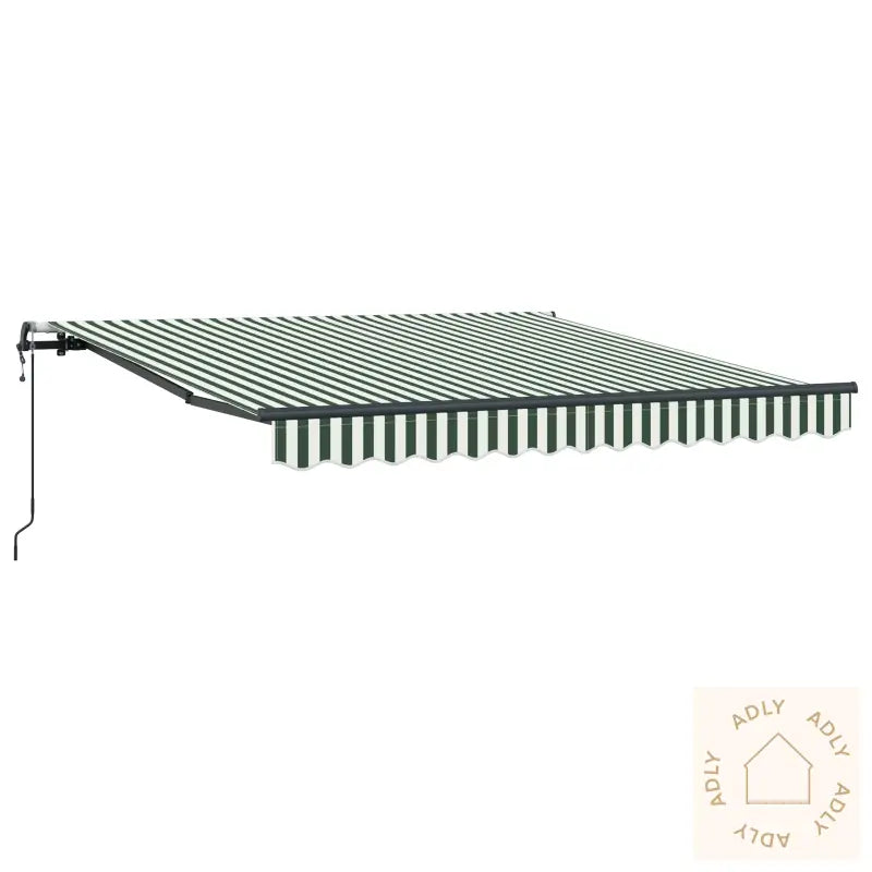 Automatisk Uttrekkbar Markise Grønn Og Hvit 300X250 Cm