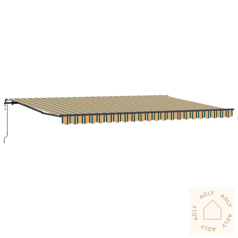 Automatisk Uttrekkbar Markise Grønn Og Gul 500X350 Cm