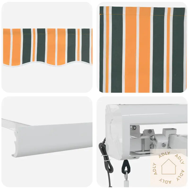 Automatisk Uttrekkbar Markise Grønn Og Gul 300X250 Cm