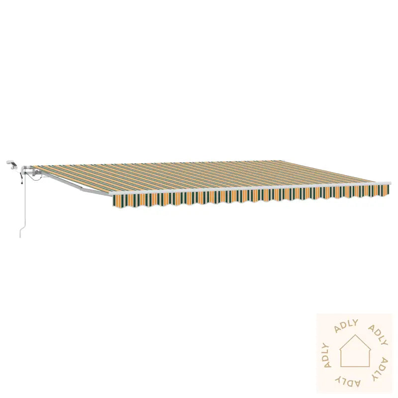 Automatisk Uttrekkbar Markise Med Led Grønn Og Gul 500X350 Cm