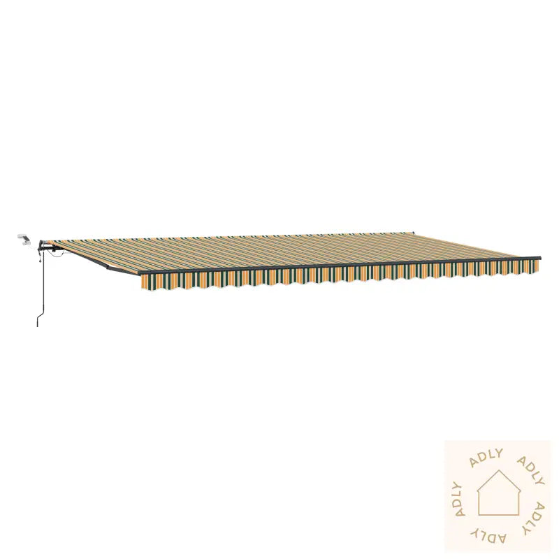 Automatisk Uttrekkbar Markise Med Led Grønn Og Gul 600X350 Cm