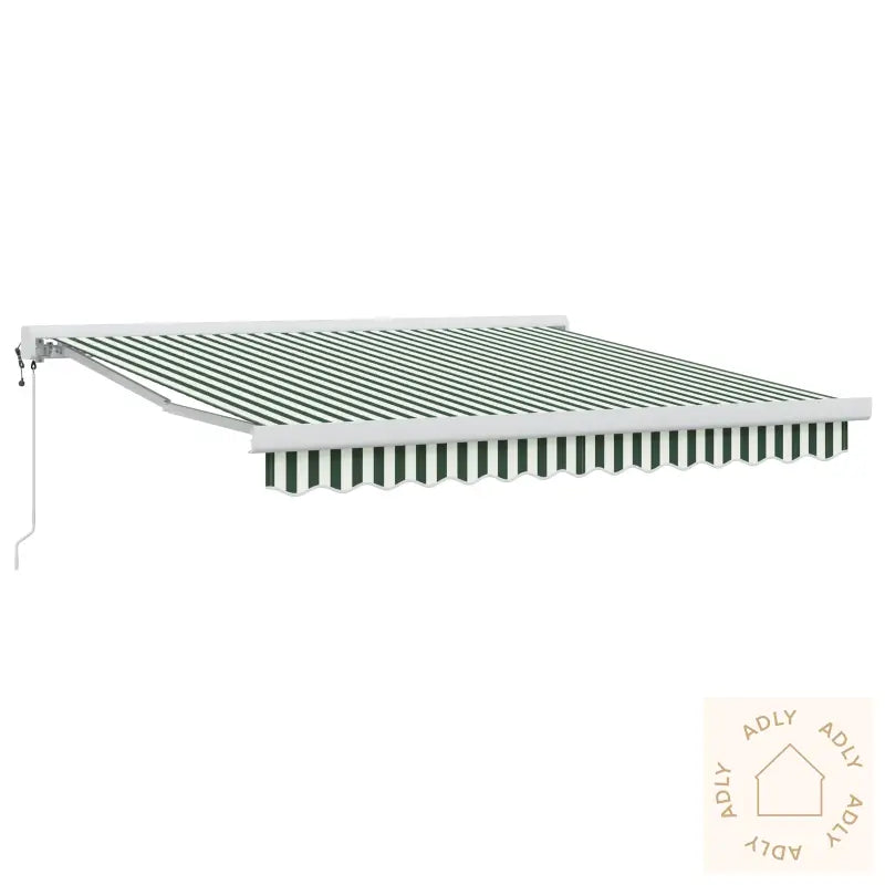 Automatisk Uttrekkbar Markise Grønn Og Hvit 300X250 Cm