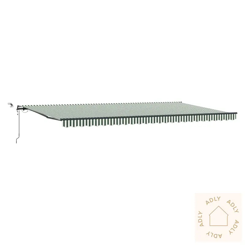 Automatisk Uttrekkbar Markise Med Led Grønn Og Hvit 600X300 Cm