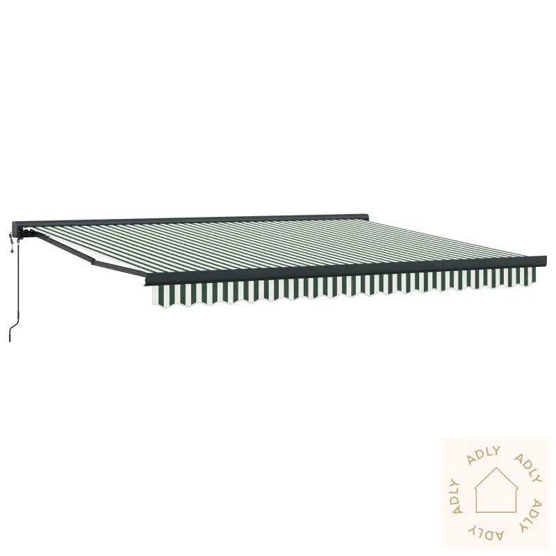 Automatisk Uttrekkbar Markise Grønn Og Hvit 400X300 Cm