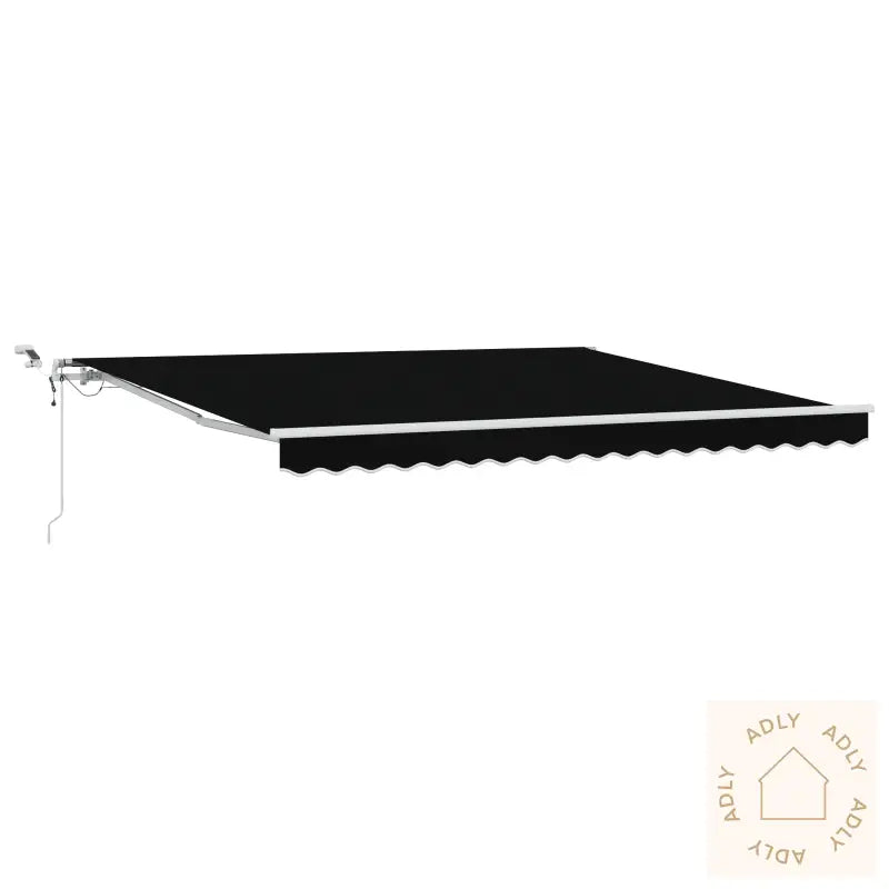 Automatisk Uttrekkbar Markise Med Led Svart 400X350 Cm
