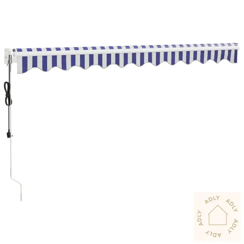 Automatisk Uttrekkbar Markise Blå Og Hvit 3X2,5 M