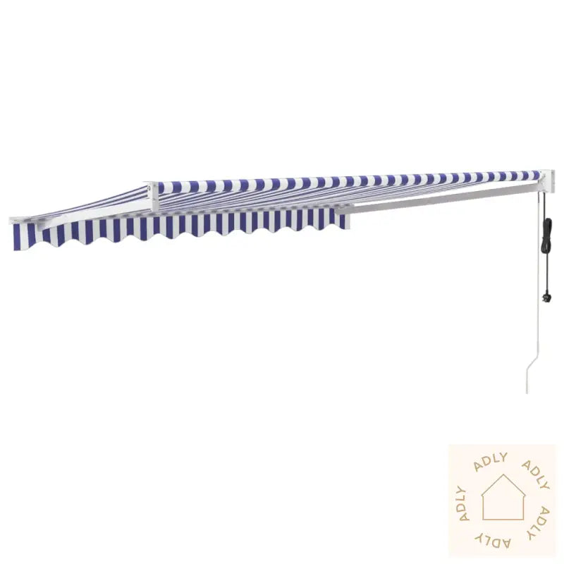 Automatisk Uttrekkbar Markise Blå Og Hvit 3X2,5 M