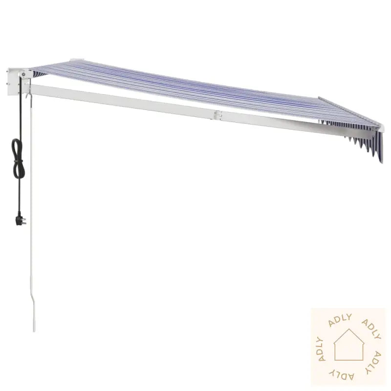 Automatisk Uttrekkbar Markise Blå Og Hvit 3X2,5 M