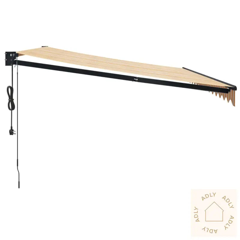 Automatisk Uttrekkbar Markise Gul Og Hvit 4,5X3 M