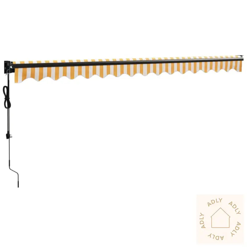 Automatisk Uttrekkbar Markise Gul Og Hvit 4,5X3 M