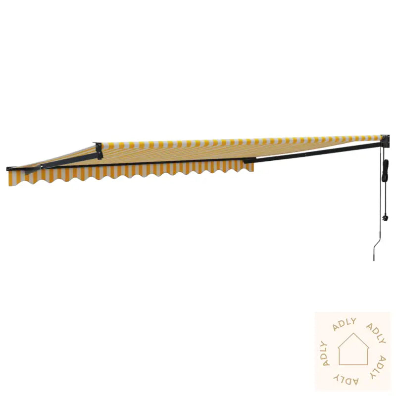 Automatisk Uttrekkbar Markise Gul Og Hvit 4,5X3 M