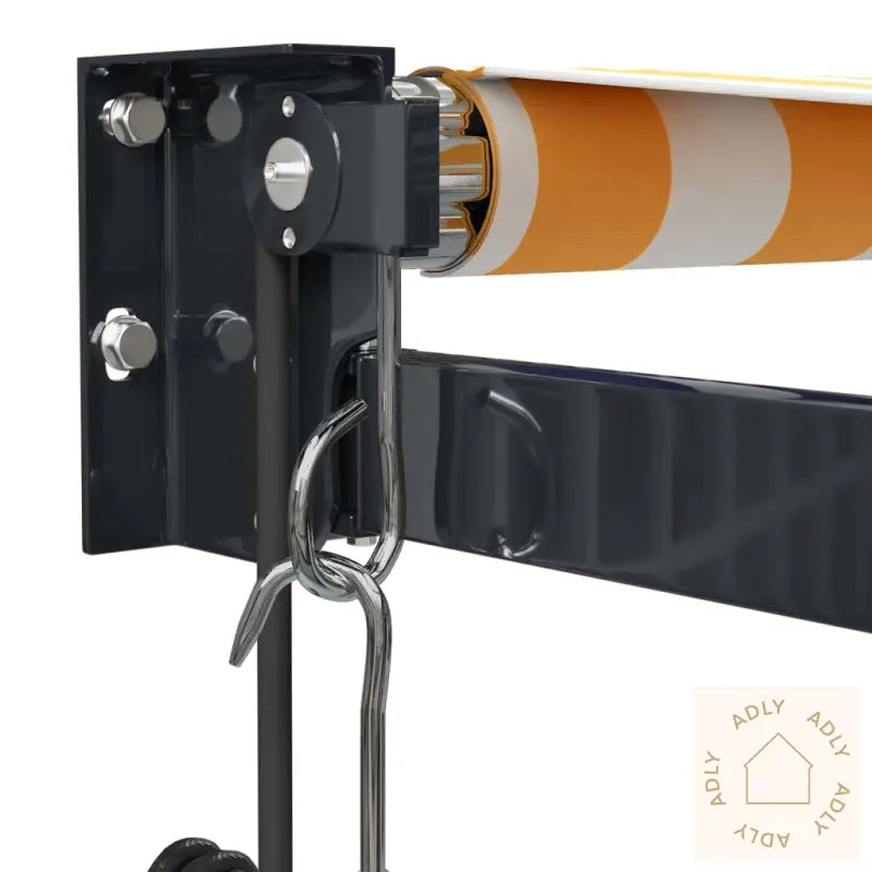 Automatisk Uttrekkbar Markise Gul Og Hvit 4,5X3 M