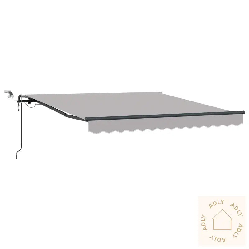 Automatisk Uttrekkbar Markise Med Led Lys Grå 300X250 Cm