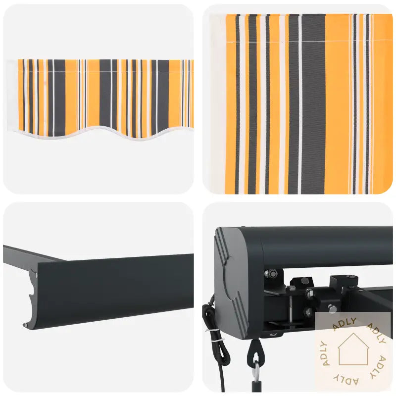 Automatisk Uttrekkbar Markise Flerfarget Stripe 400X300 Cm