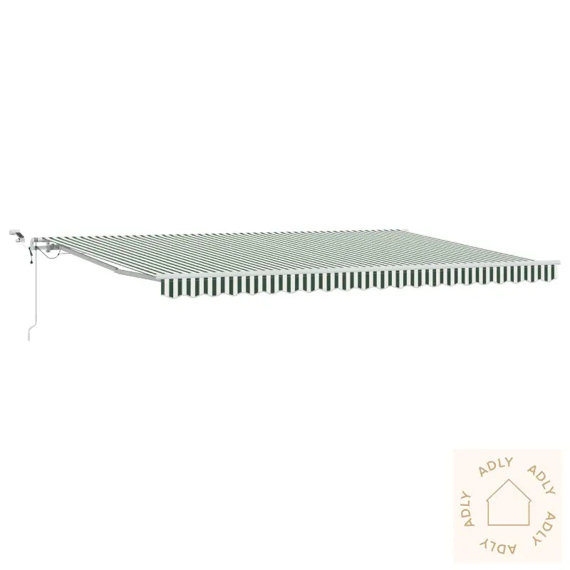 Automatisk Uttrekkbar Markise Med Led Grønn Og Hvit 500X350 Cm