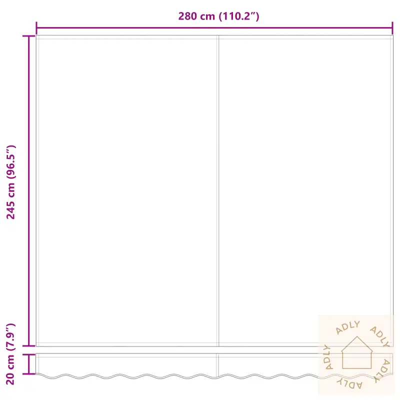 Automatisk Uttrekkbar Markise Rød Og Hvit Stripet 300X250 Cm