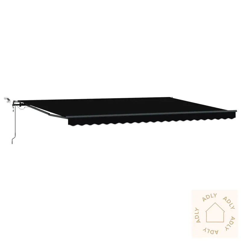 Automatisk Uttrekkbar Markise Med Led, Svart, 500X350 Cm