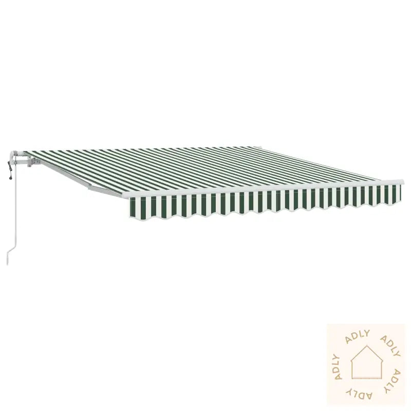 Automatisk Uttrekkbar Markise Grønn Og Hvit 350X250 Cm
