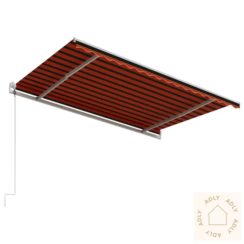 Automatisk Uttrekkbar Markise 400X300 Cm Oransje Og Brun