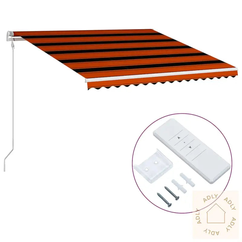 Automatisk Uttrekkbar Markise 400X300 Cm Oransje Og Brun