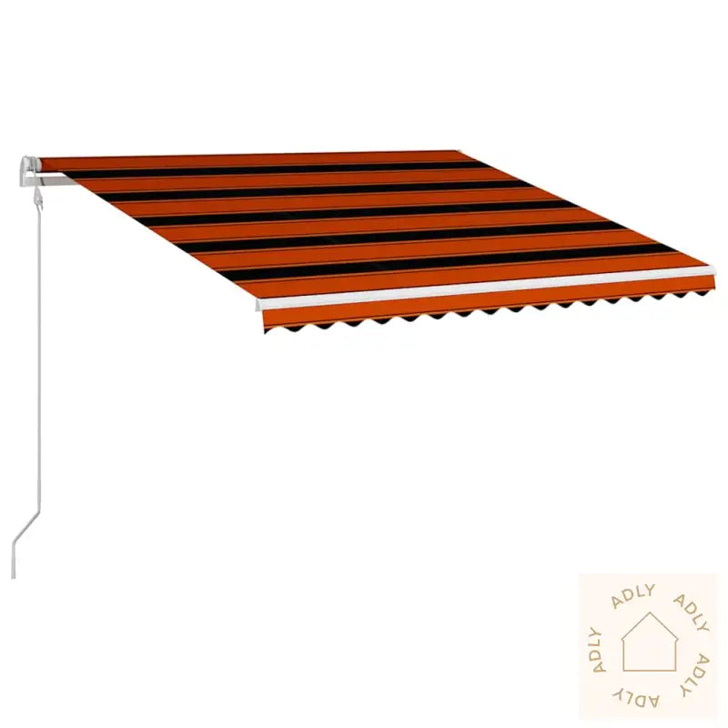 Automatisk Uttrekkbar Markise 400X300 Cm Oransje Og Brun