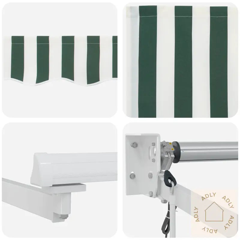 Automatisk Uttrekkbar Markise Grønn Og Hvit 300X250 Cm