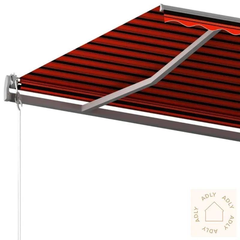 Automatisk Uttrekkbar Markise Med Stolper 6X3,5 M Oransje Brun